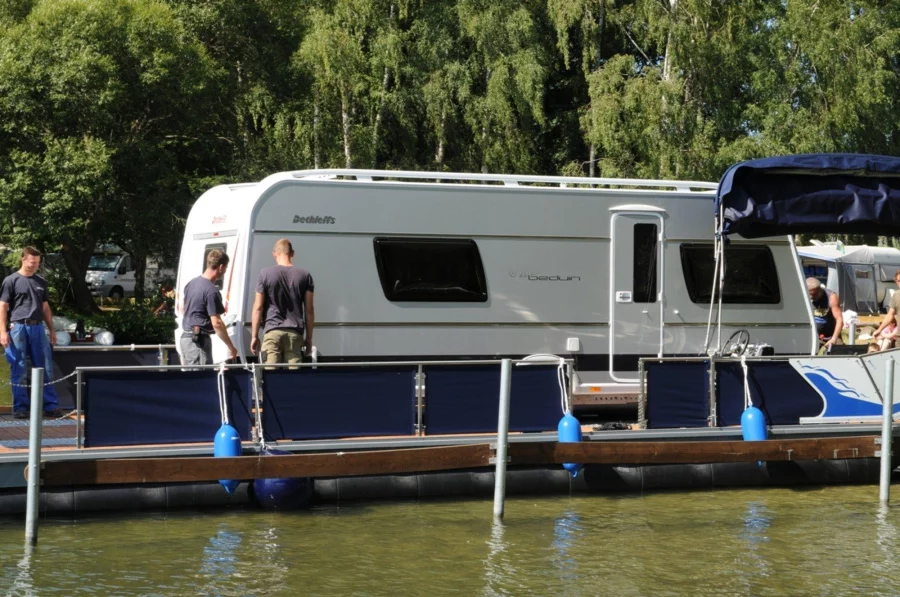 TechnusTrimaran-Schwimmplattform (Wechsel-Wassercamper mit eigenem Fahrzeug (3))  - 3