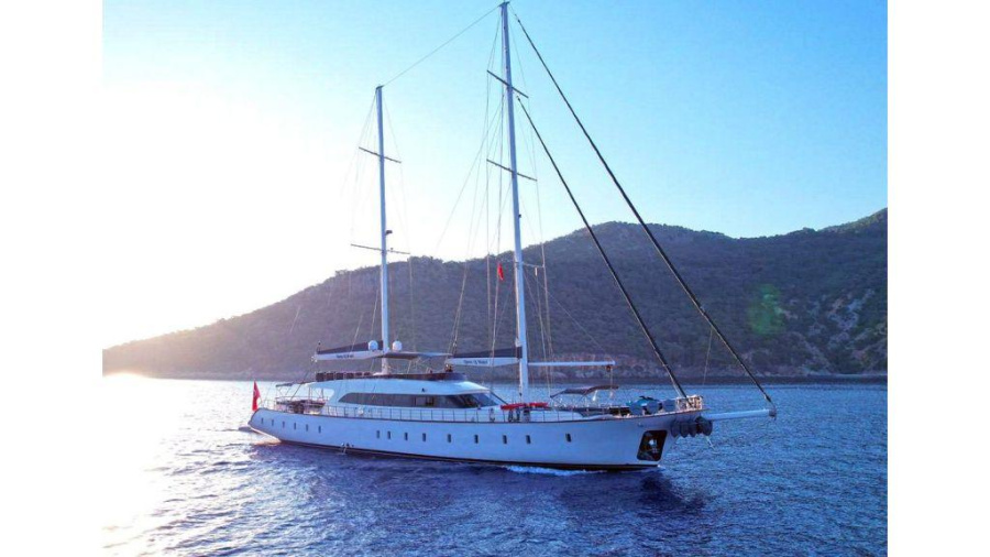 Photo #1 - motor sailer (Queen Of Makri) in marina - 3372