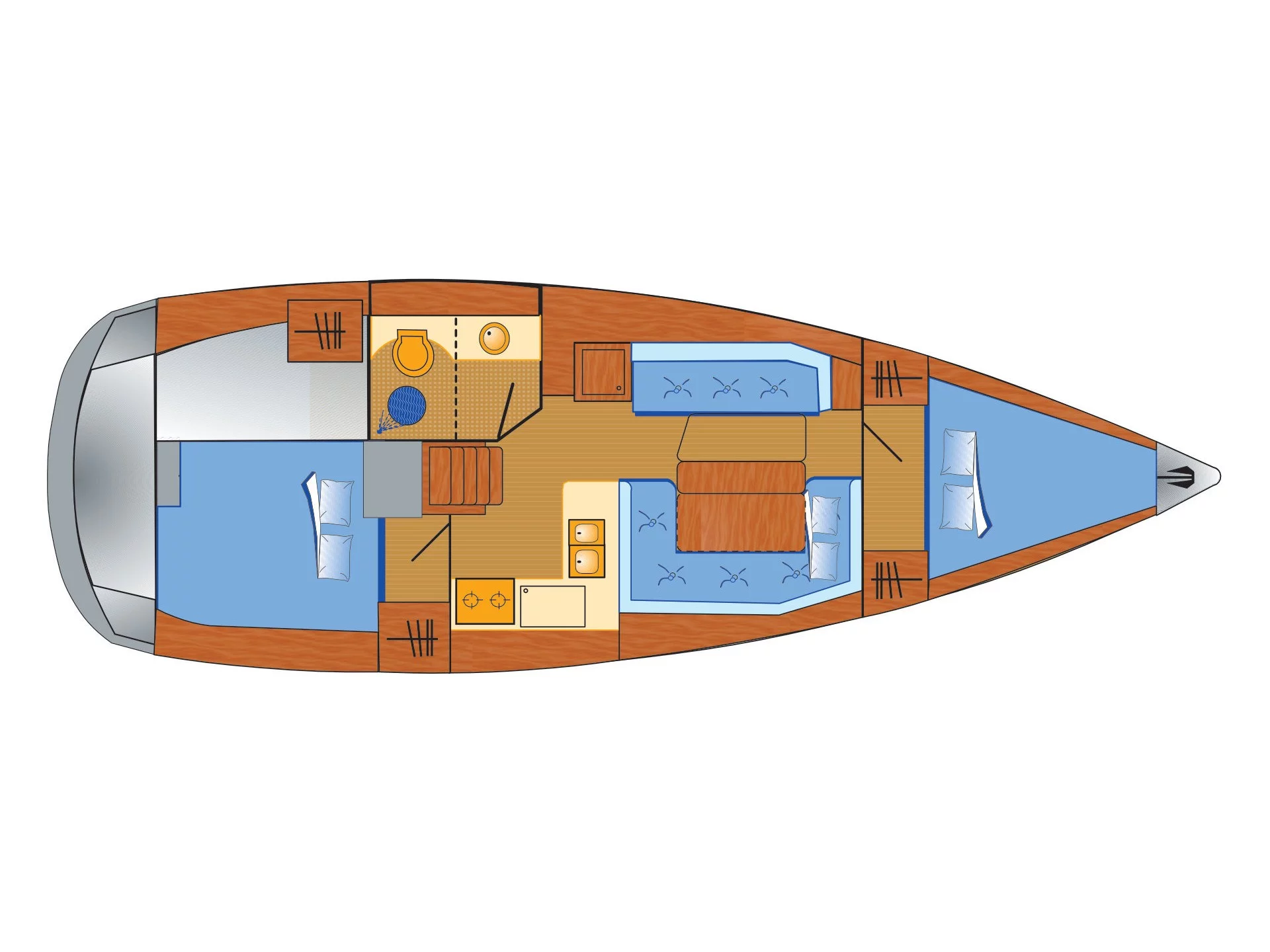 Sun Odyssey 389 - 2 cab (Tara) Plan image - 5