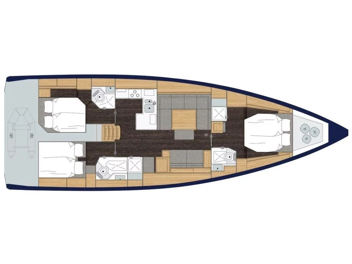 Bavaria C50 Style - AC + GEN (Ya - AC +) Plan image - 3