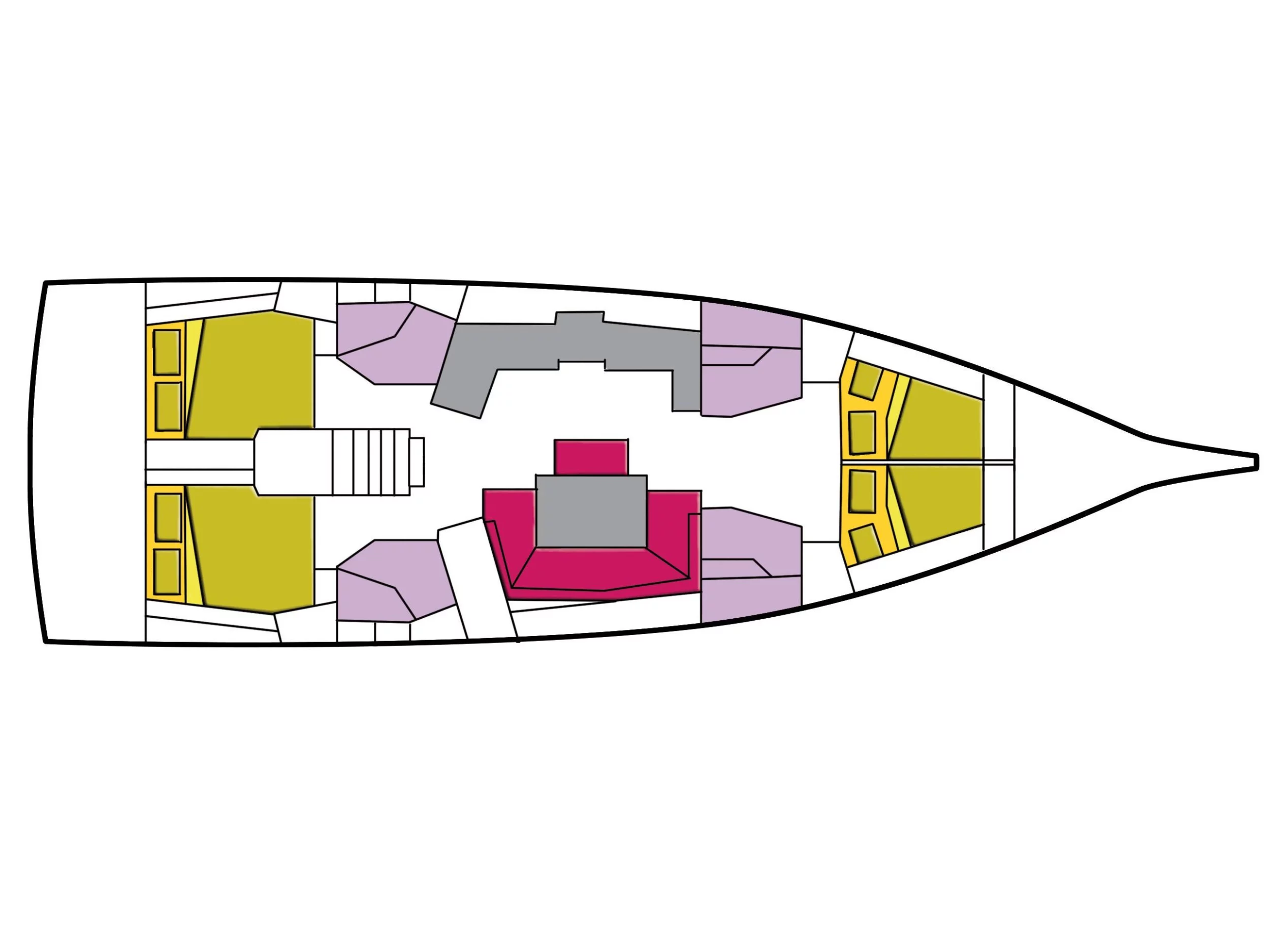 Oceanis 46.1 (4 cab) (Ferro Azzurro) Plan image - 21