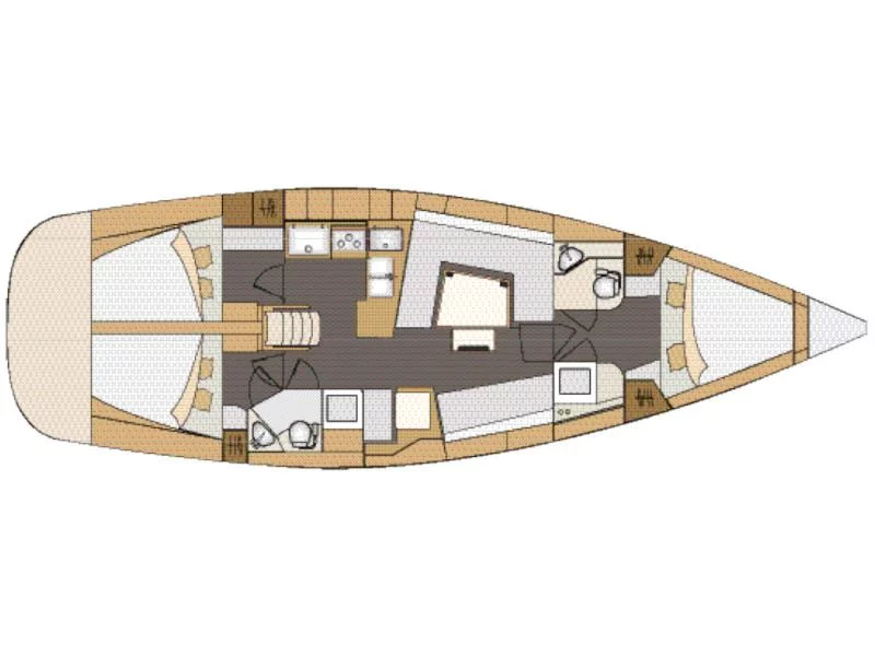 Elan 45 Impression - 3 cabin version (DaVinci) Plan image - 5