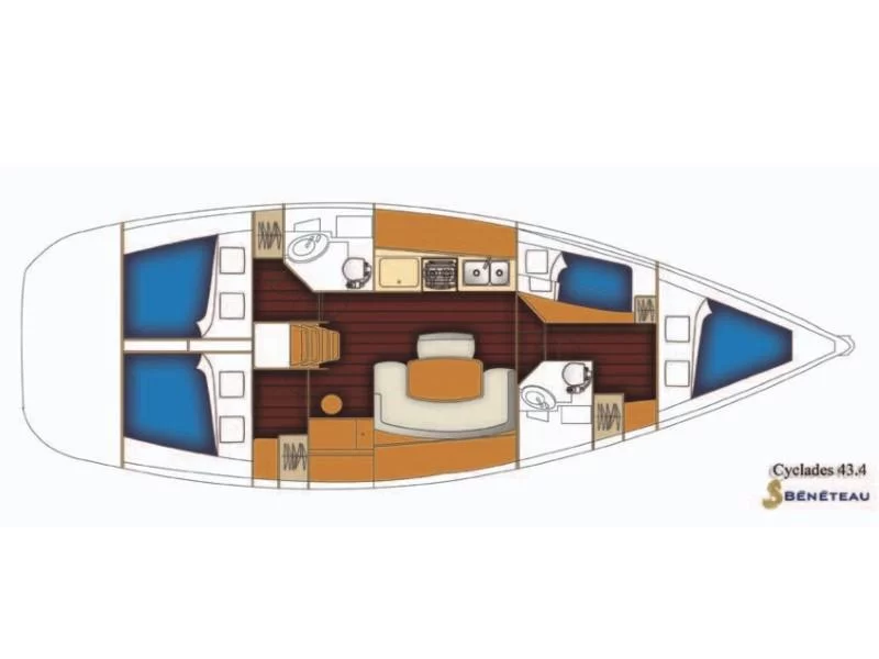 Cyclades 43.4 (Blondie) Plan image - 12