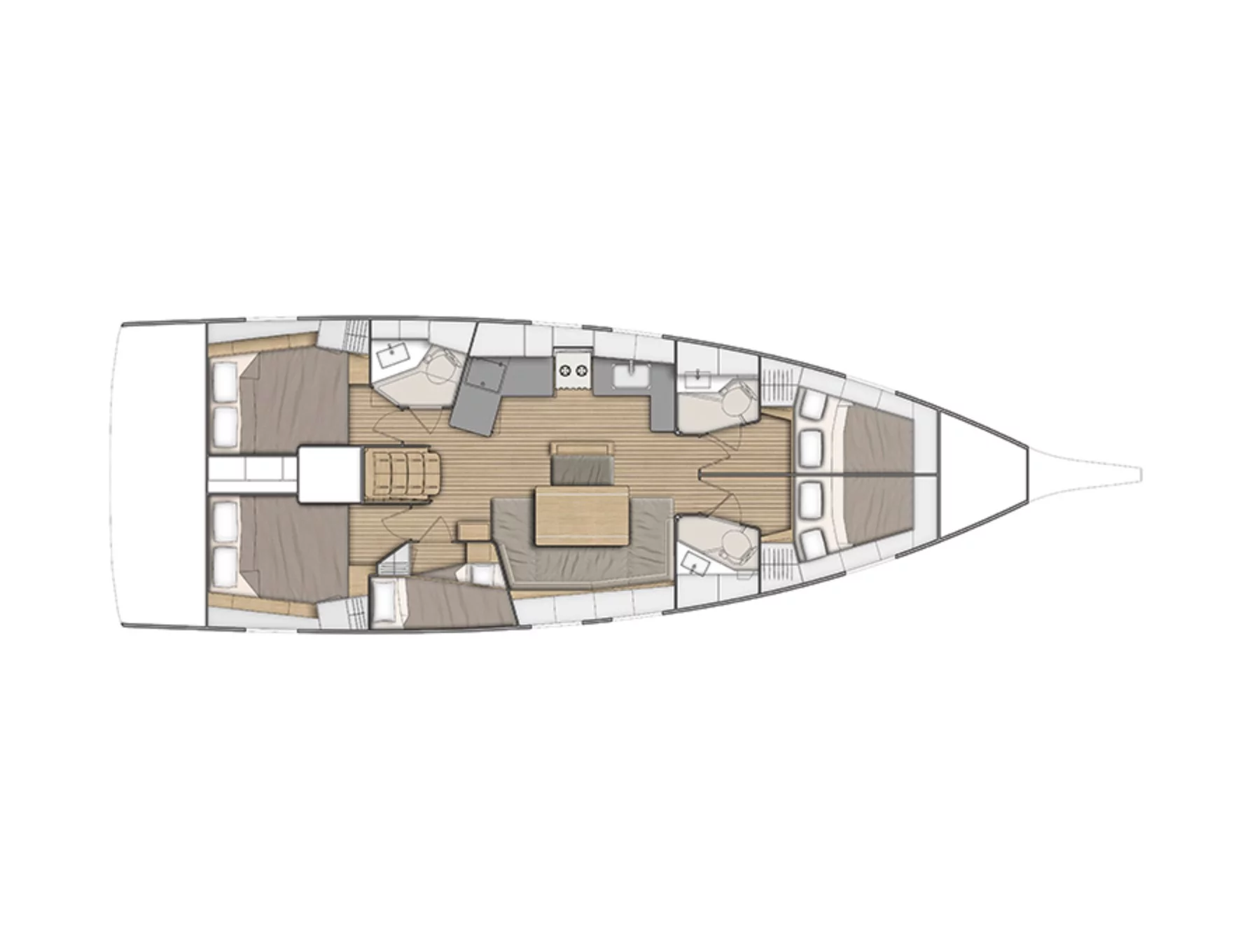 Oceanis 46.1 (5 cab) (Sceptrum) Plan image - 16