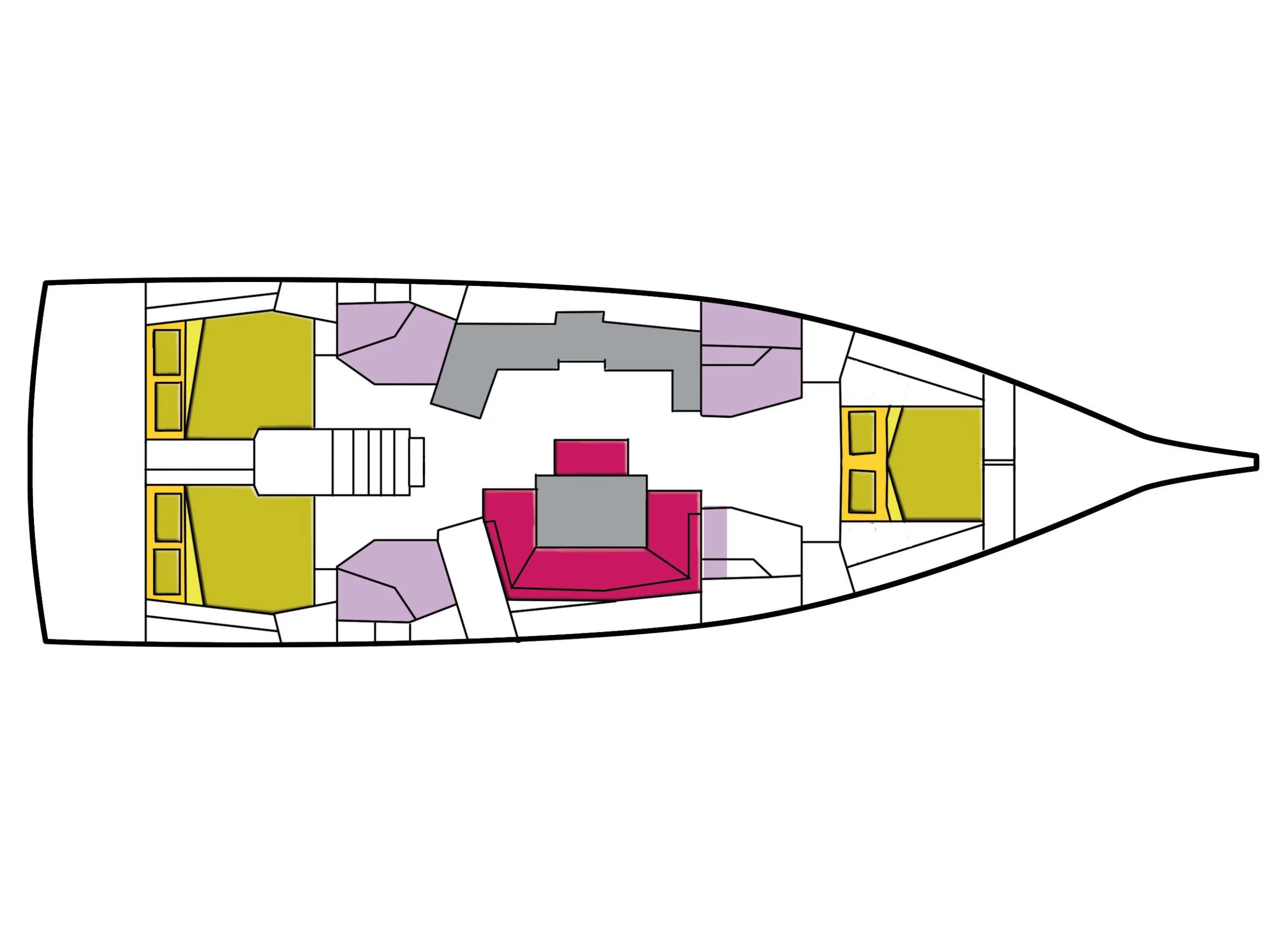 Oceanis 46.1 (3 cab) (Meridiana) Plan image - 8