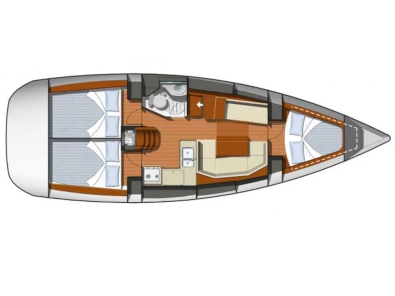 Sun Odyssey 36i performance (Bliksem) Plan image - 3