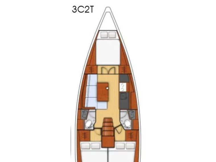 Oceanis 38.1 (Follia) Plan image - 1