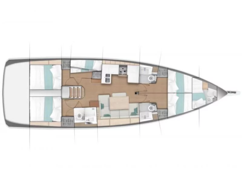Sun Odyssey 490 (Helia (, Gen. 10kVA, Electric Winch NEW 2022)) Plan image - 12