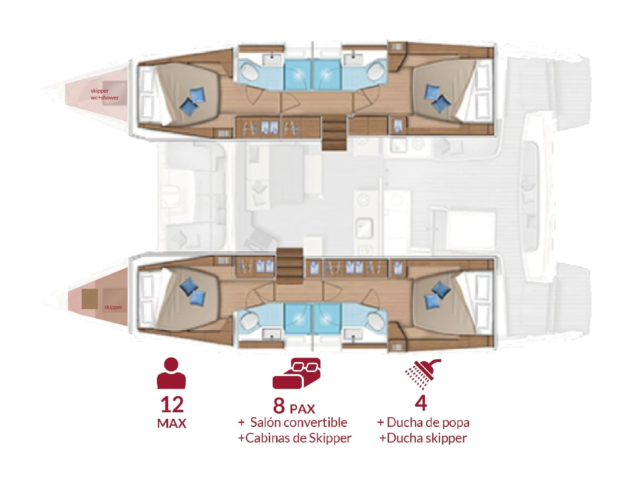 LAGOON 46 / 4 CABINS (SILVER ELLI) Plan image - 22