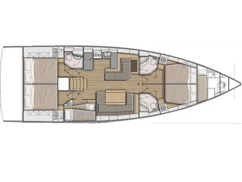 Oceanis 51.1 (Black Swan ( - - 12 pax)) Plan image - 1