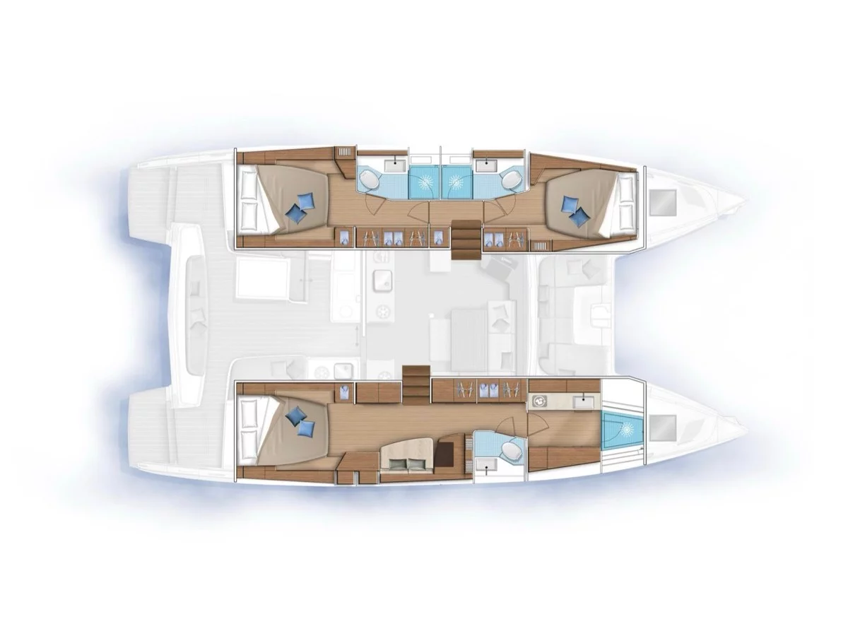Lagoon 46 (3 CAB) (Deep Blue) Plan image - 1