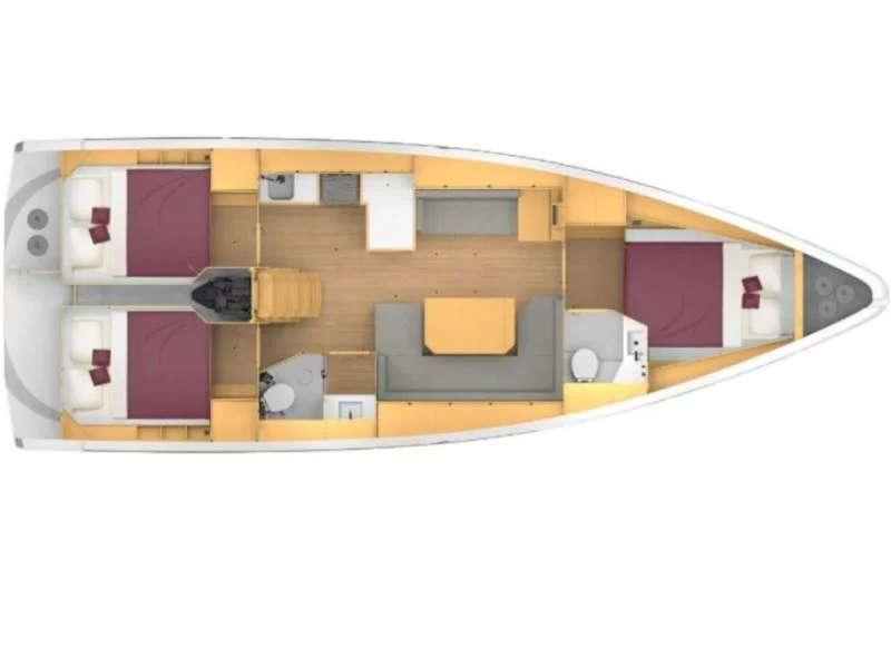 Bavaria C42 (Maraschino) Plan image - 25