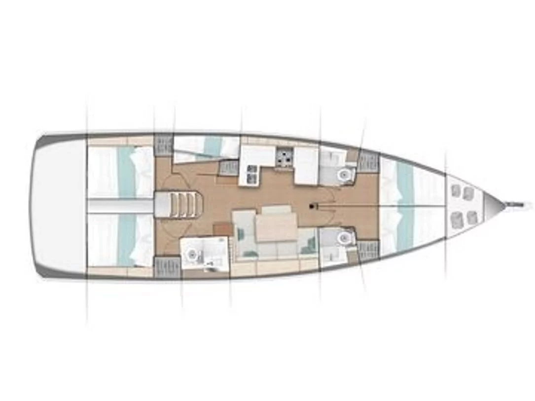 Sun Odyssey 49 (Corcho XVI) Plan image - 3