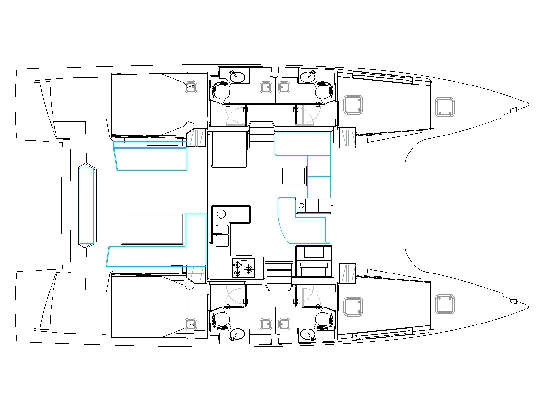 Nautitech 46 Open (Aseba) Plan image - 7