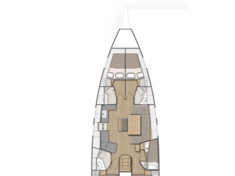 Oceanis 46.1 5 cabins (Irene) Plan image - 1