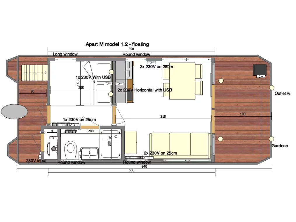 Houseboat (La Marre Plus & Lamre M) (Hamburg) Plan image - 15