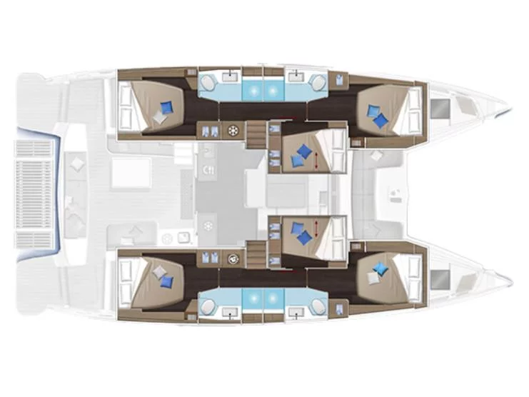 Lagoon 51 6+2 (Queen Alexandra (crewed) WEDNESDAY) Plan image - 2