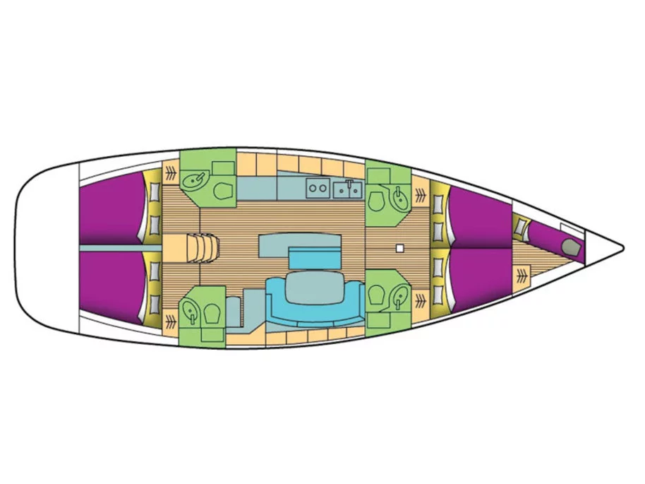 Cyclades 50.4 (4 cab.) (MG-CYCL50.4-06-AM) Plan image - 3