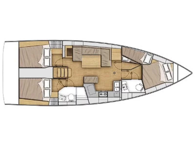 Oceanis 40.1 (4 cab.) (MG-OC40.1-23-AM) Plan image - 2