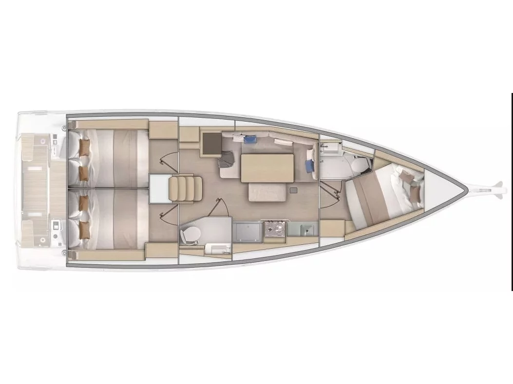 Oceanis 37.1 (3 cab.) (MG-OC37.1-25-KM) Plan image - 1