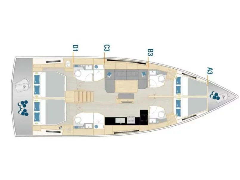Hanse 460 (4 cab.) (MG-H460-25-VO) Plan image - 2