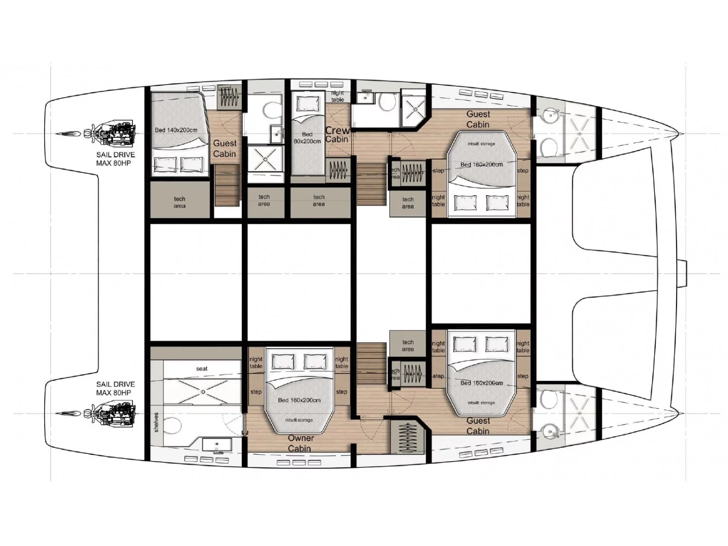 Sunreef 50 (SWEET DREAMS) Plan image - 1