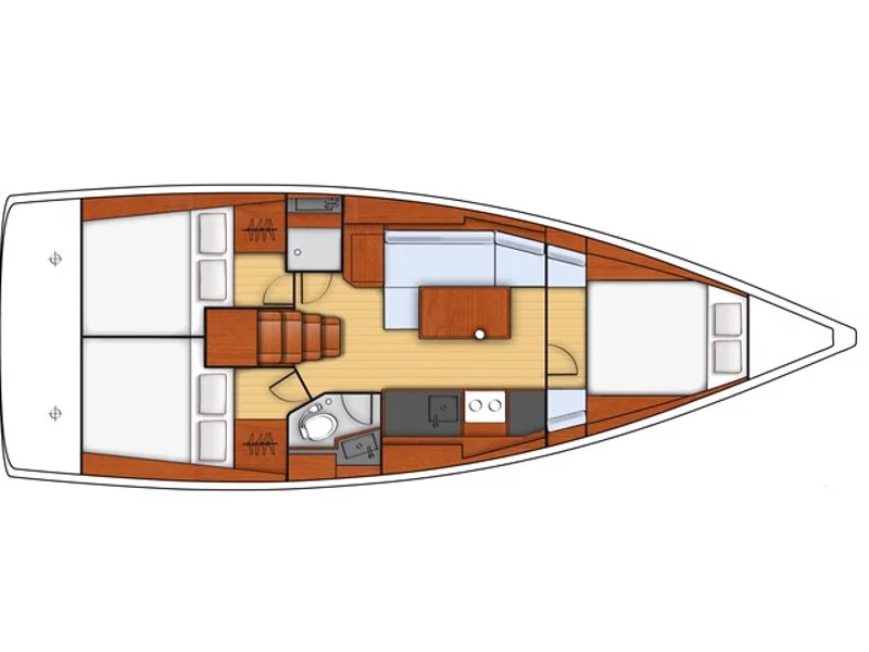 Oceanis 38 (3/2) (Follia) Plan image - 1