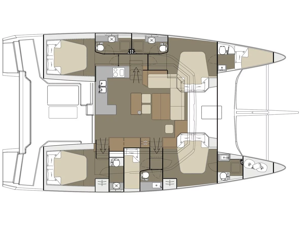 Dufour Catamaran 48 (Paradise Planet) Plan image - 2