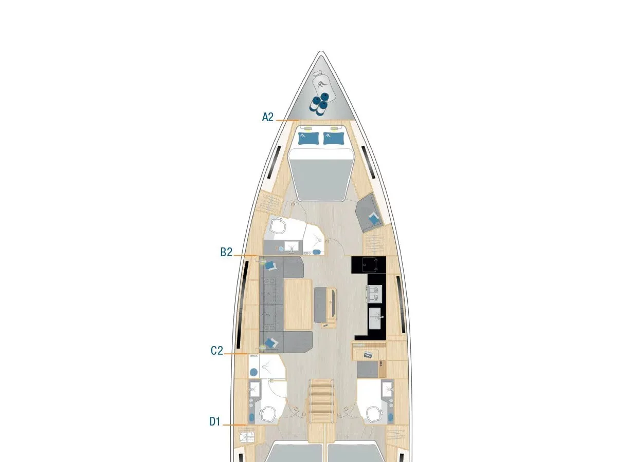 Hanse 460 (Orsasei - Owner version, , , Solar Panel) Plan image - 8
