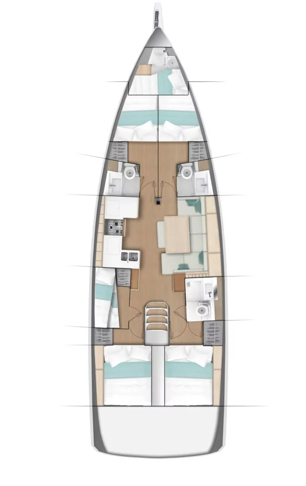Sun Odyssey 490 - 5 + 1 cab. (Jason)  - 1