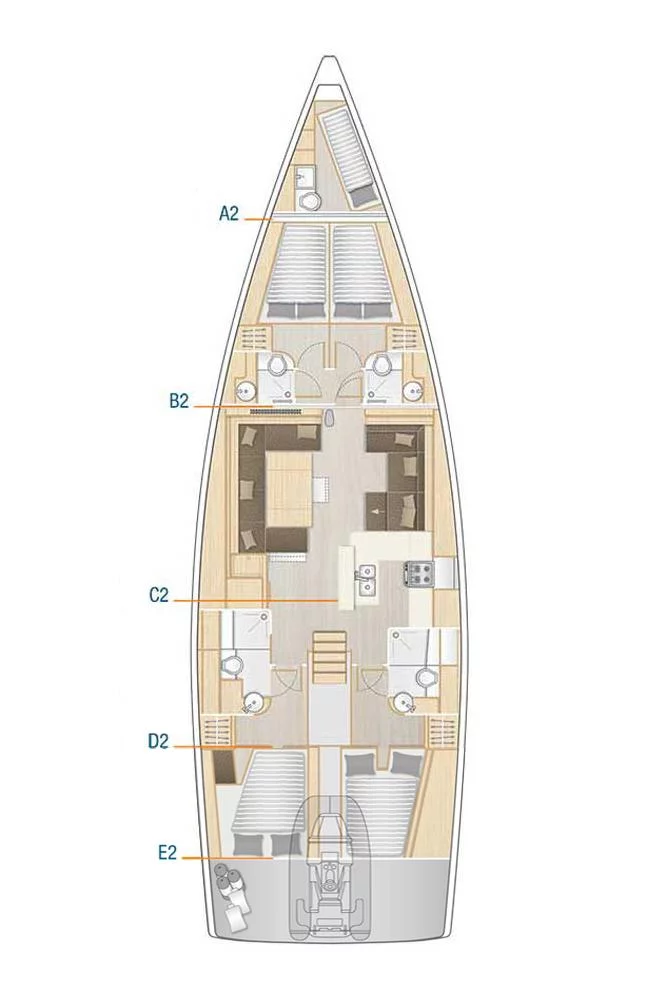 Hanse 588 - 4 + 1 cab. (Nausicaa II)  - 1
