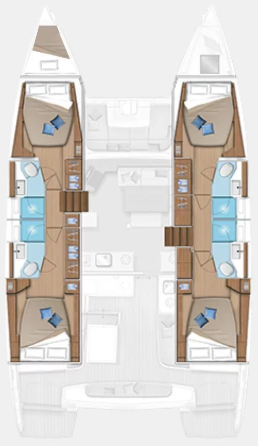 Lagoon 46 - 4 + 1 cab. (Blu)  - 1