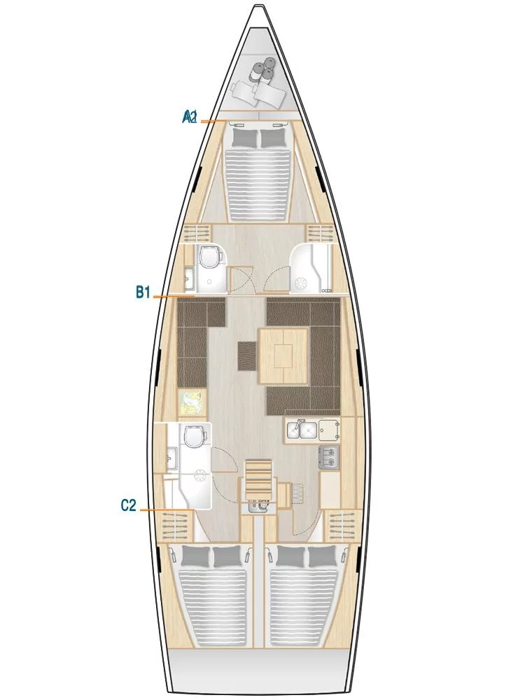 Hanse 458 - 3 cab. (Meraki of London)  - 1