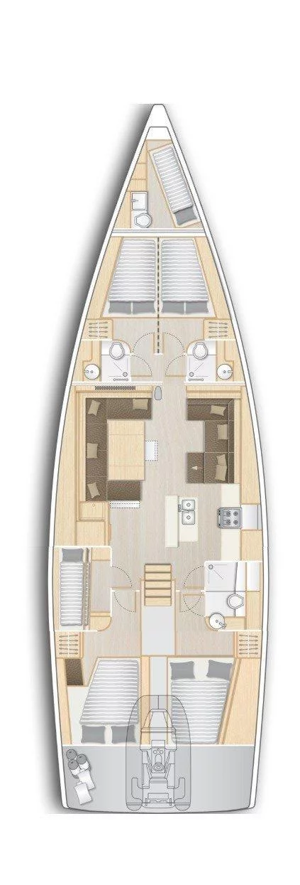 Hanse 588 - 5 + 1 cab. (Jasmine)  - 1