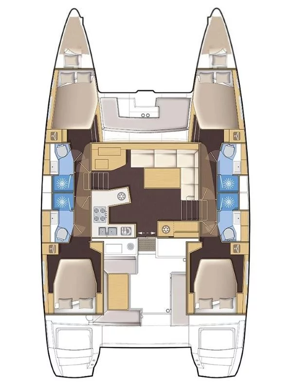 Lagoon 450 F - 4 + 2 cab. (Red Twin)  - 1