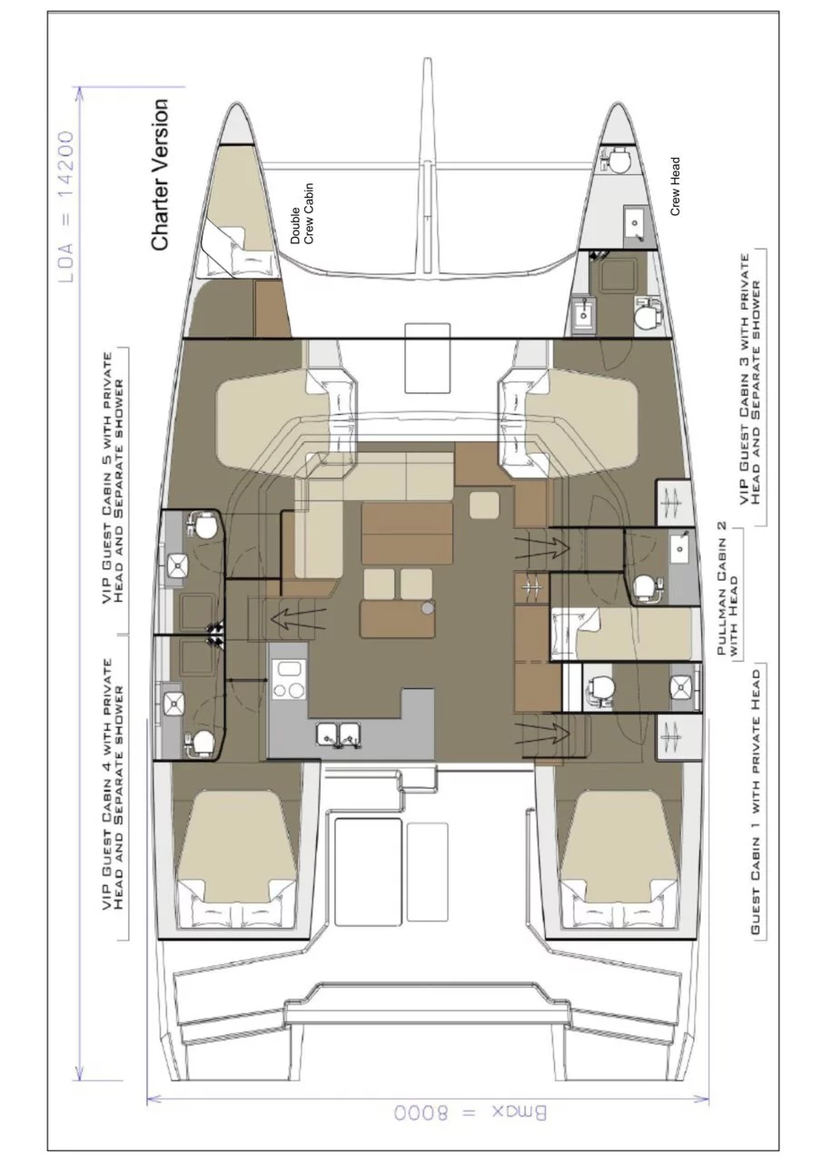 Dufour 48 Catamaran - 5 + 1 cab. (Uno)  - 1