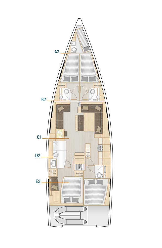 Photo #2 - Hanse 548 - 4 + 1 cab. (Mila Felice) en Trogir - 32555