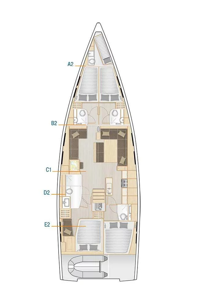 Hanse 548 - 4 + 1 cab. (Mila Felice)  - 1