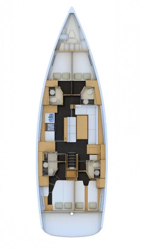 Jeanneau 54 - 4 + 1 cab. (Blue Dream)  - 1