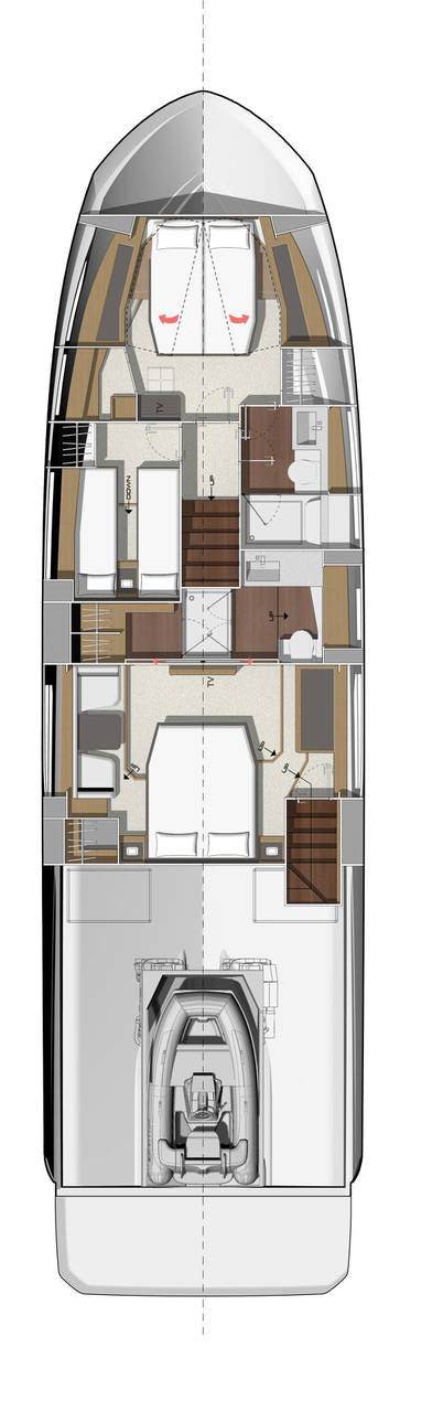 Photo #2 - Prestige 590 Flybridge - 3 + 1 cab. (Shaft) en Podstrana - 34256