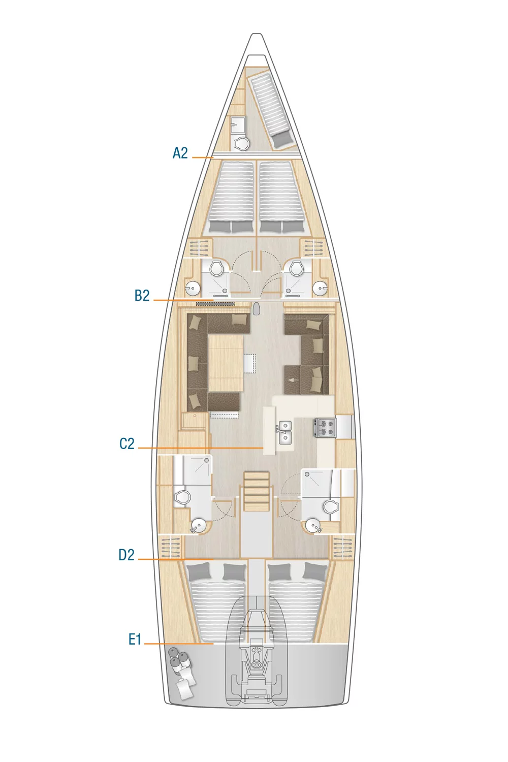 Hanse 588 - 4 + 1 cab. (Mischief 2.0)  - 1