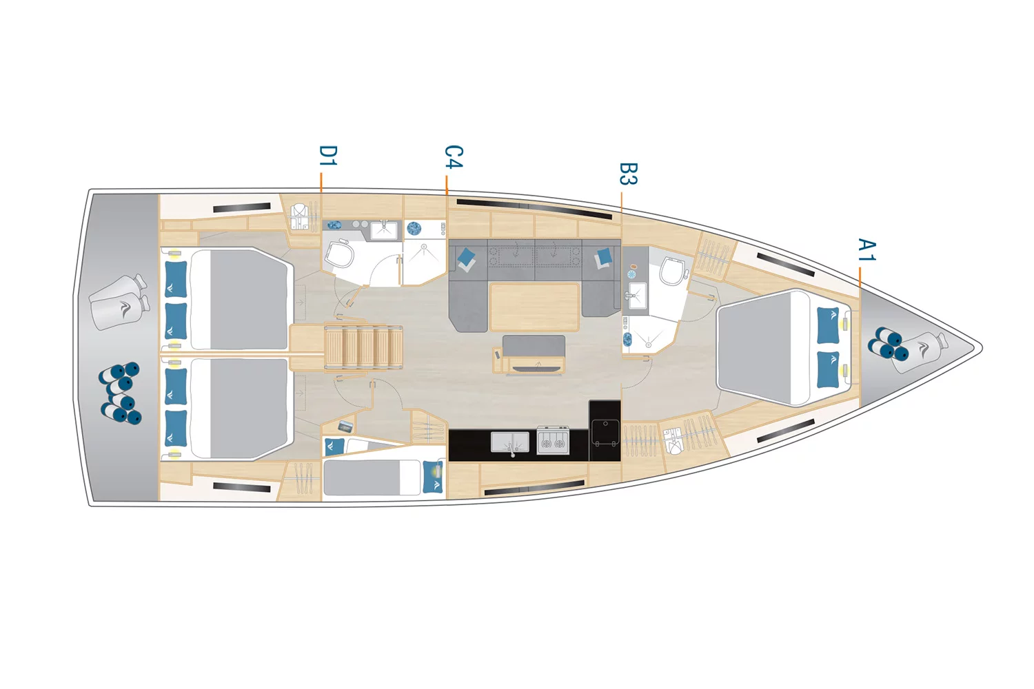 Hanse 460 - 4 cab. (Miss Moneypenny - OW)  - 3