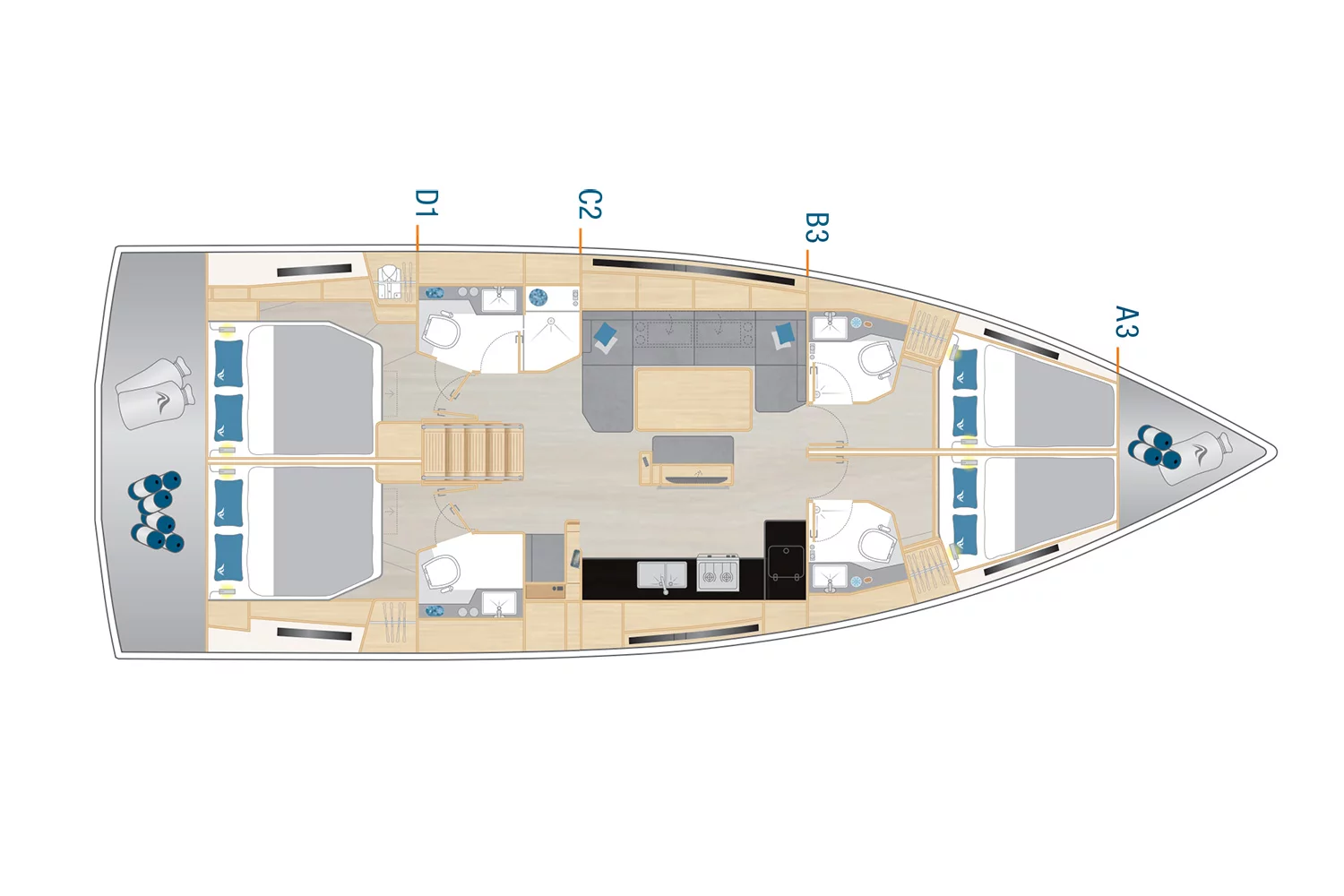 Hanse 460 - 4 cab. (Libertas)  - 1