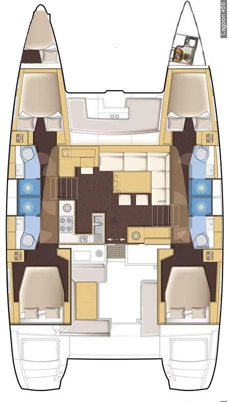 Lagoon 450 F - 4 + 1 cab. (Aristofanis)  - 1