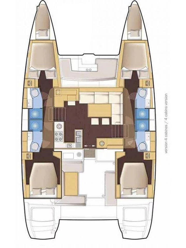 Lagoon 46 - 4 + 2 cab. (Pergisos)  - 1