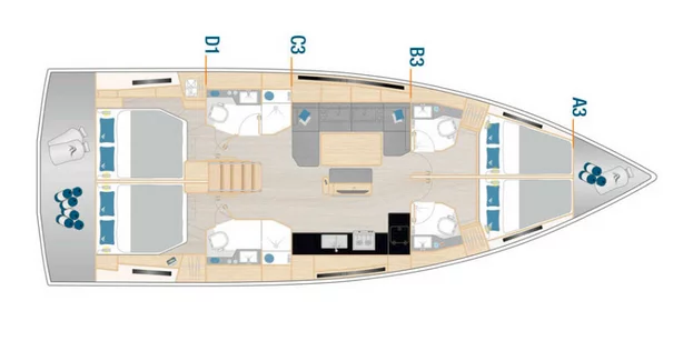 Hanse 460 - 4 cab. (Nami)  - 1