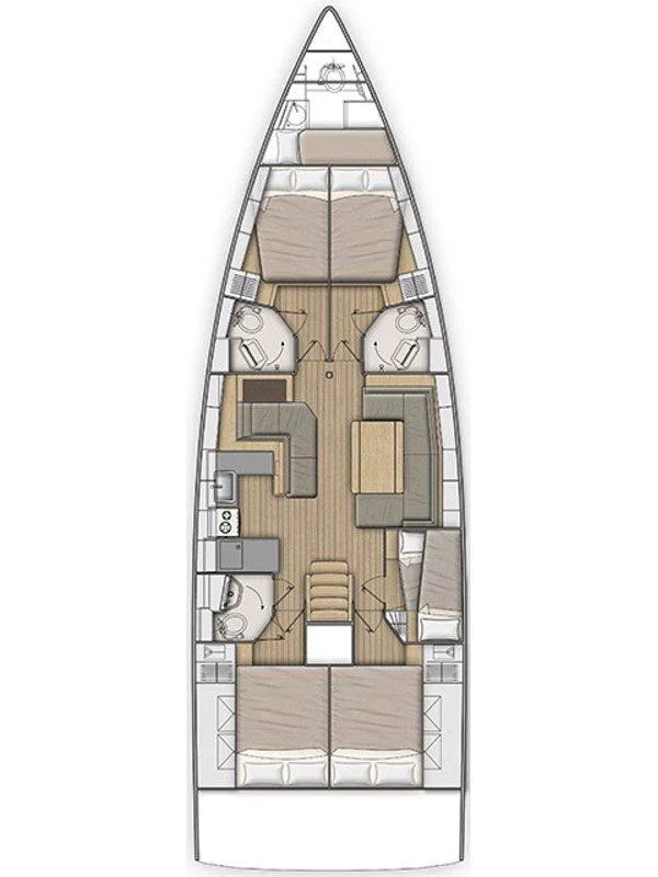 Oceanis 51.1 - 5 + 1 cab. (South Point)  - 1