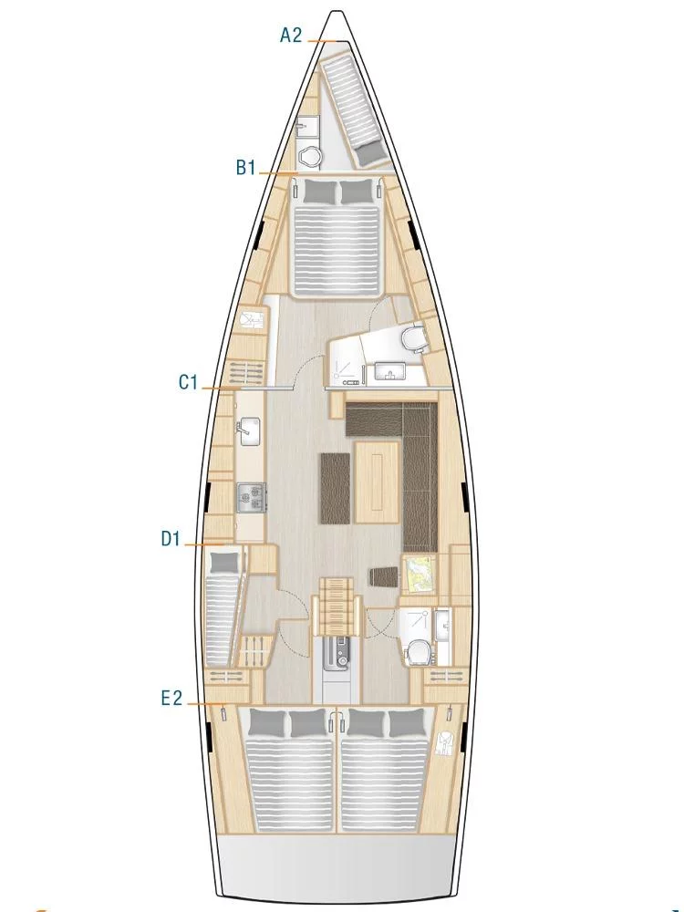 Hanse 508 - 4 + 1 cab. (Charlabelle - OW)  - 1