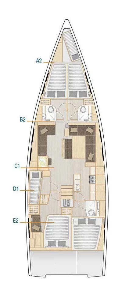 Hanse 548 - 5 + 1 cab. (Playa)  - 1