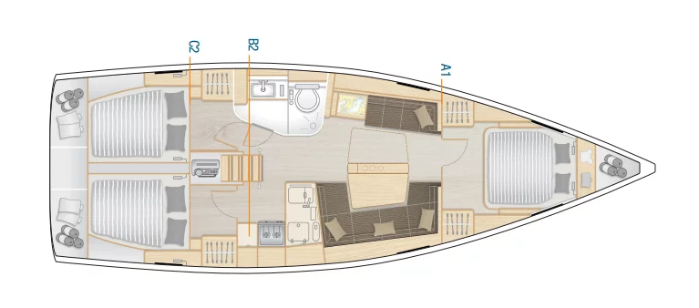 Hanse 418 - 3 cab. (Lauda)  - 1
